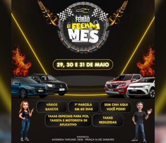 Feirão Fecha Mês em Manaus oferece condições imperdíveis para quem quer trocar ou comprar seu carro